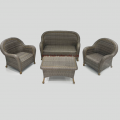Guangdong Factory Plastic Resin Rattan UV Resistant Durable 4pcs Sofa Set