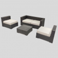 Guangdong Factory Plastic Resin Rattan UV Resistant Durable 4pcs Sofa Set