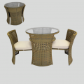 Guangdong Factory Plastic Resin Rattan UV Resistant Outdoor Furniture Patio Set-Space Saving Bistro Set