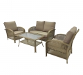 Guangdong Factory Plastic Resin Rattan UV Resistant Durable 4pcs Sofa Set