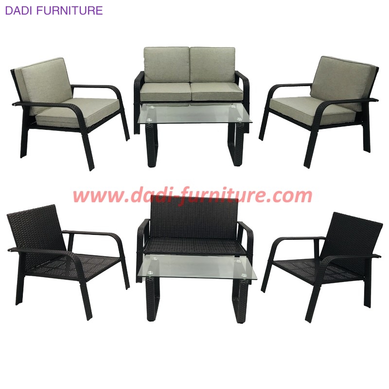 4 Piece Loveseat Conversation Patio Set Garden Conversation Set Deck Seating Set