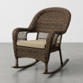 Traditional Wicker rocking Chair Intricate Weave Design with Curved Back and Armrests